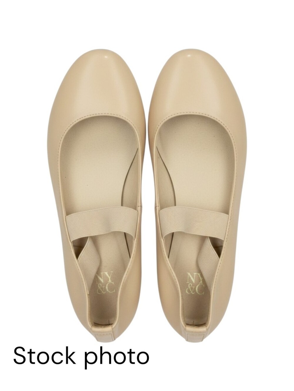 New York And Company Cream Ballet Flat With Elastic Crisscross Ankle Straps GUC